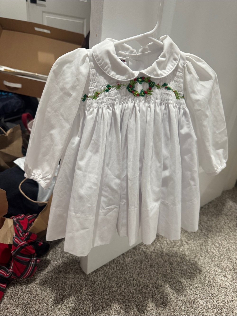 White Holiday Smocked Dress - Kids Costume